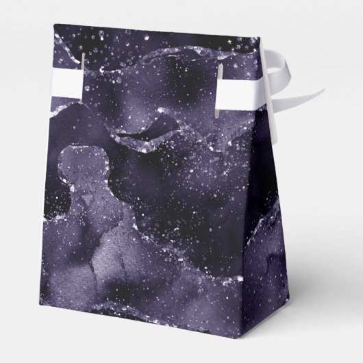 Moody Agate | Midnight Indigo Deep Paarse Glam Bedankdoosjes (Achterkant)