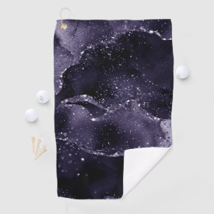 Moody Agate Midnight Indigo Deep Paarse Glam Golfhanddoek