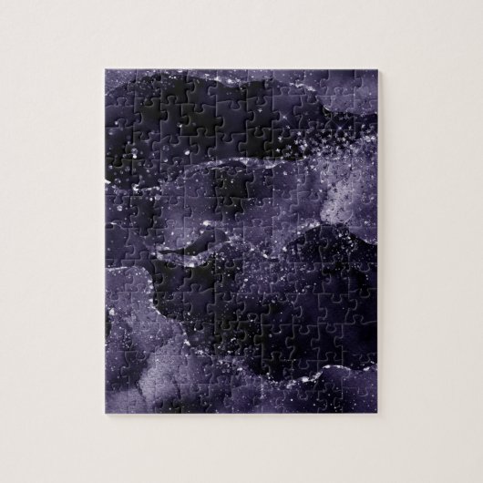 Moody Agate | Midnight Indigo Deep Paarse Glam Legpuzzel (Verticaal)