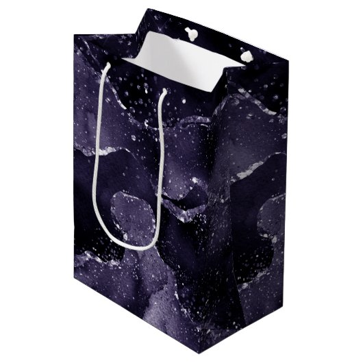 Moody Agate | Midnight Indigo Deep Paarse Glam Medium Cadeauzakje (Voorkant Gekanteld)