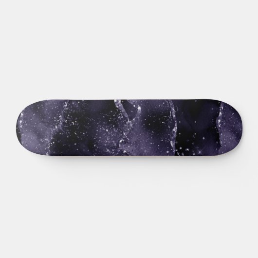 Moody Agate | Midnight Indigo Deep Paarse Glam Skateboard (Horizontaal)