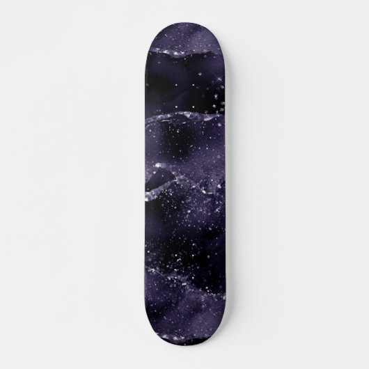 Moody Agate | Midnight Indigo Deep Paarse Glam Skateboard (Voorkant)