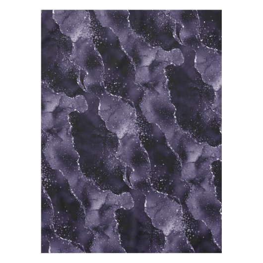 Moody Agate | Midnight Indigo Deep Paarse Glam Tafelkleed (Voorkant)