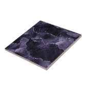 Moody Agate | Midnight Indigo Deep Paarse Glam Tegeltje (Zijkant)