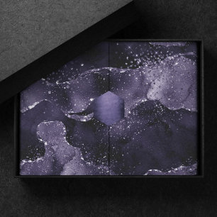 Moody Agate Midnight Indigo Deep Paarse Glam Tissuepapier