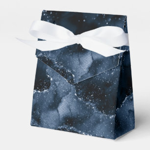 Moody Agate Navy Denim Steel Blue Faux Glitter Bedankdoosjes