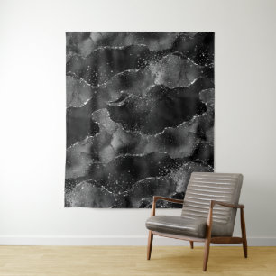 Moody Agate Onyx Black Vampy Glam-foto-achtergro Wandkleed