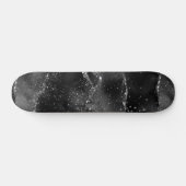 Moody Agate | Onyx Zwart Zilver Vampy Gothic Glitt Skateboard (Horizontaal)