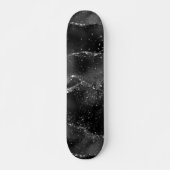 Moody Agate | Onyx Zwart Zilver Vampy Gothic Glitt Skateboard (Voorkant)
