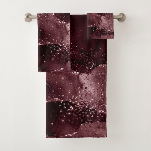 Moody Agate | Wijn Bordeaux Sangria Merlot Maroon Bad Handdoek (Insitu)