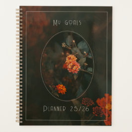 Moody and dreamy vintage floral aesthetic planner