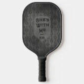 Moody Black Aangepaste Naam Jubileum Gift Paar Pickleball Paddle (Voorkant)