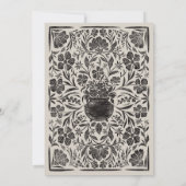 Moody Black Bloemen Gotische bruiloft uitnodiging (Achterkant)