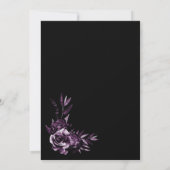 Moody Black en Paarse Floral Wedding Kaart (Achterkant)