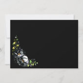 Moody Black Floral Wedding Save The Date (Achterkant)