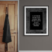 Moody Black Grey Personnalisé Poster Abstrait Élég