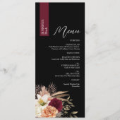 Moody Black Mariage Menu avec nom d'hôte (Devant)