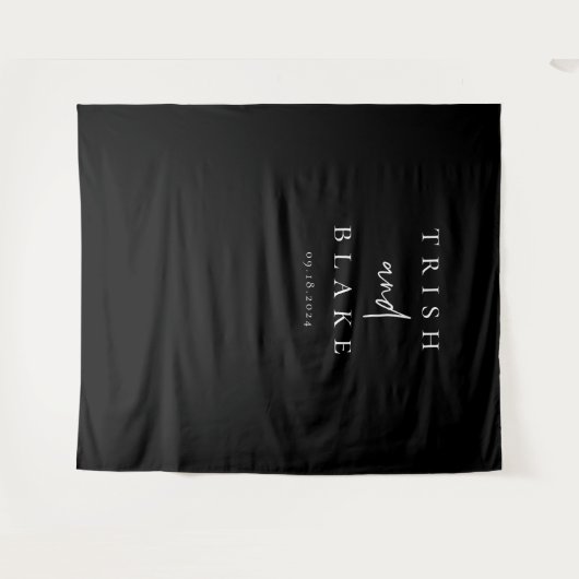 Moody Black Photo Backdrop Wandkleed (Voorkant (horizontaal))