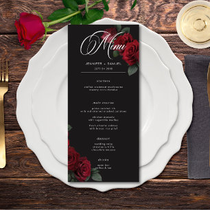 Moody bloed rode rozen bruiloft menu