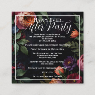 Moody  bloemen Happy Ever After Party Informatiekaartje