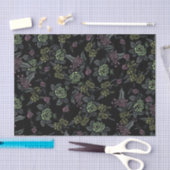 Moody Bloemen Patroon Groenen en Mauve Tissuepapier (Craft)