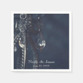 Moody Blue Crystal Elegant Chic Wedding Reception Servetten (Voorkant)