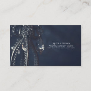 Moody Blue Crystal Elegante Chic Refer a Friend Aanbevelingskaartje