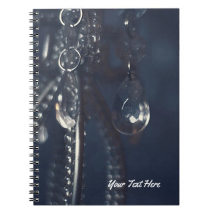 Moody Blue Crystal Elegante Romantische Chic Glam Notitieboek