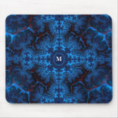 Moody Blue Fractal Filigree met je Monogram Muismat (Voorkant)