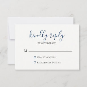 Moody Blue Metallic bruiloft RSVP Kaart