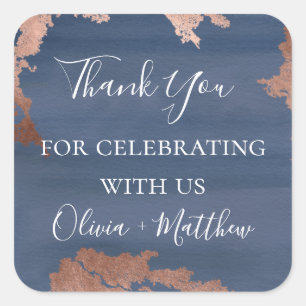 Moody Blue Metallic gepersonaliseerd Vierkante Sticker