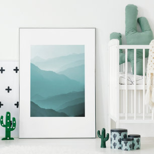 Moody Blue Mountain Poster