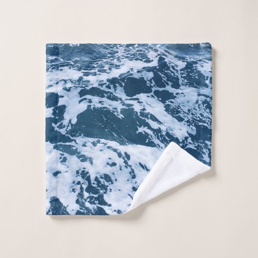 Moody Blue Ocean Waves (Gant de toilette)