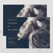 Moody Blue Shabby Chic Rozen Elegant Wedding Kaart (Voorkant / Achterkant)
