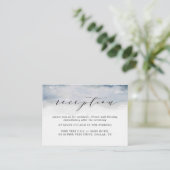 Moody Blue Watercolor Cartes de réception Mariage (Debout devant)