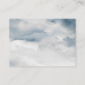 Moody Blue Watercolor Cartes de réception Mariage (Dos)