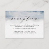 Moody Blue Watercolor Cartes de réception Mariage (Devant)
