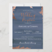 Moody Blue Wedding Réception Invitation (Devant)