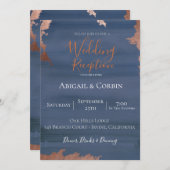 Moody Blue Wedding Réception Invitation (Devant / Derrière)