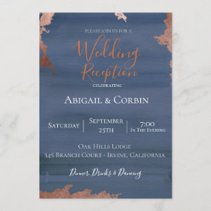 Moody Blue Wedding Réception Invitation
