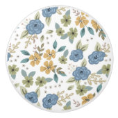 Moody Blues Floral Keramische Knop (Voorkant)
