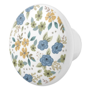Moody Blues Floral Keramische Knop