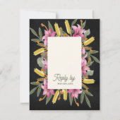 Moody Blush Lily Wedding RSVP Card with QR Code (Devant)