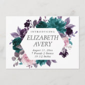 Moody Boho | Aubergine Paarse en Blauwgroen foto G Aankondiging (Voorkant)