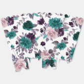 Moody Boho | Aubergine Paarse en Blauwgroen Patroo Bedankdoosjes (Ongevouwen)