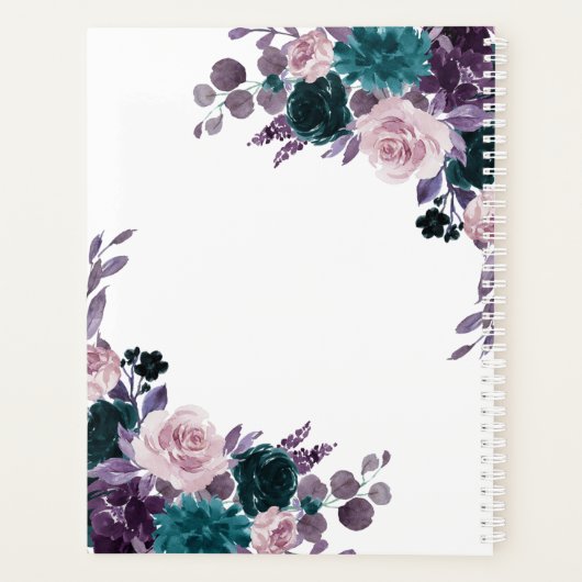 Moody Boho | Aubergine Paarse en Mauve Roos Custom Planner (Achterkant)