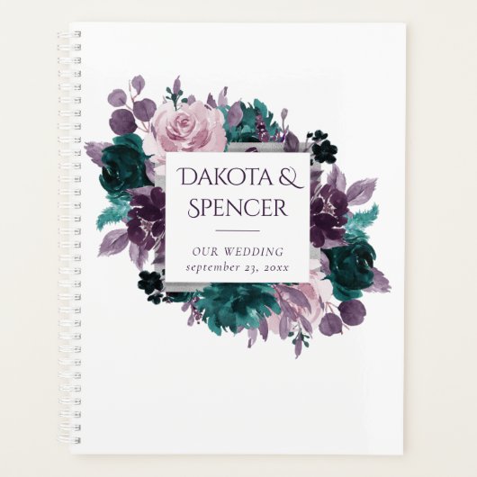 Moody Boho | Aubergine Paarse en Mauve Roos Custom Planner (Voorkant)