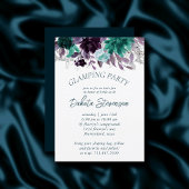 Moody Boho | Blauwgroen donkere bloemenkrans glamp Kaart