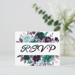 Moody Boho Blauwgroen Turquoise Silver Lijst RSV Briefkaart