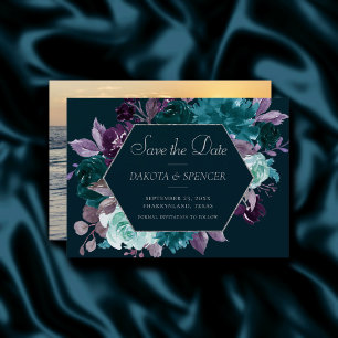 Moody Boho   Deep Blauwgroen en Paarse Garland Fot Save The Date